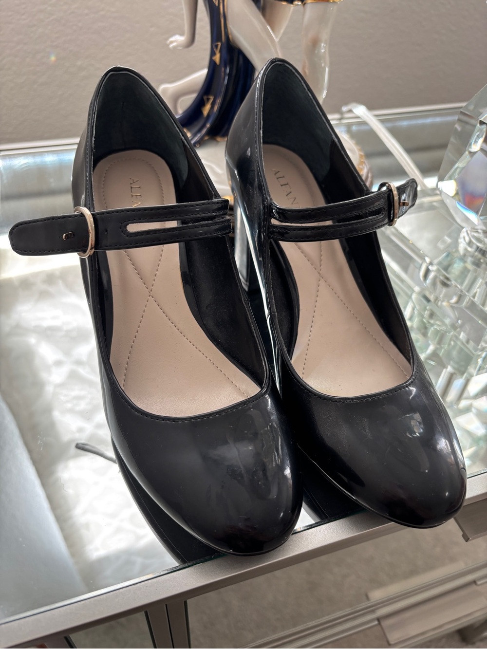 Alfani Black Patent Mary Jane Pumps with Strap